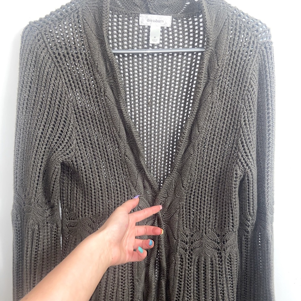 Army green dress barn cardigan